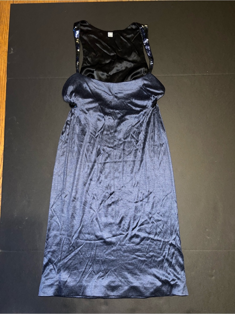 Geoffrey Beene Navy Blue Cocktail Dress with Sequined Back - Picture 2 of 8